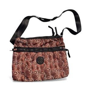 Kipling Snake Skin Print Nylon Crossbody Bag with Adjustable Strap